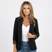 Cecily Edwards | Structured Blazer with Leopard-Print Lining