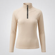 Cecily Wilson | Ribbed Knit Zip Mock Neck Top For Women