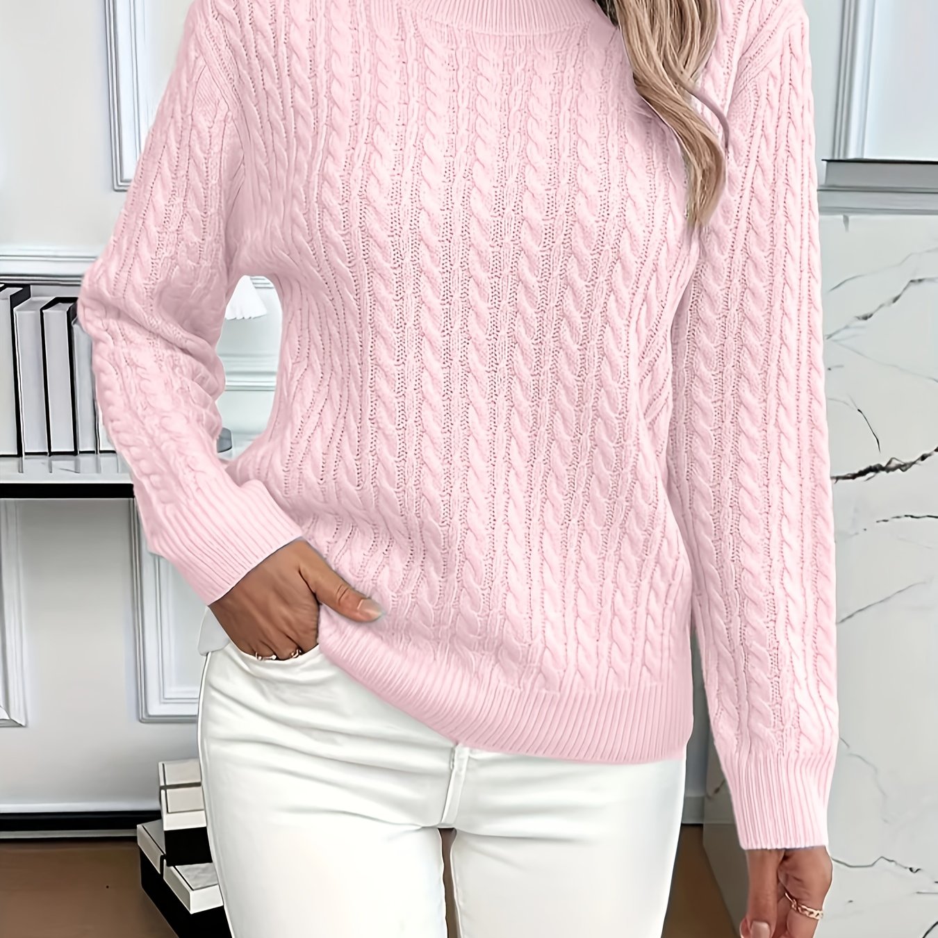 Louisa Bramley | Cable-Knit Round Neck Sweater
