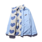 Cecily Wilson | Heart Print Fleece Zip-Up Coat