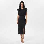 Charlotte Bellamy | Robe midi élégante à détails boutonnés pour femmes