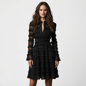 Charlotte Griffin | Robe midi texturée à manches longues et col en V