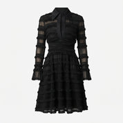 Charlotte Griffin | Robe midi texturée à manches longues et col en V