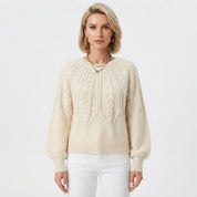 Clara Bennett | Cable Knit Crew Neck Sweater