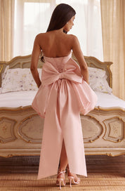 Imogen Clarke | Blush Pink Strapless Bubble Mini Dress