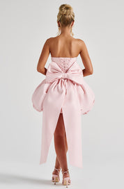 Imogen Clarke | Blush Pink Strapless Bubble Mini Dress