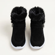 Cressida Ashworth | Fur-Lined Snow Ankle Boots in Grey