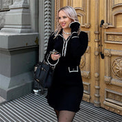 Beatrice Sutcliffe | Ribbed Knit Collared Midi Dress
