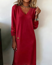 Georgina Clarke | Long Sleeve V-Neck Shift Dress