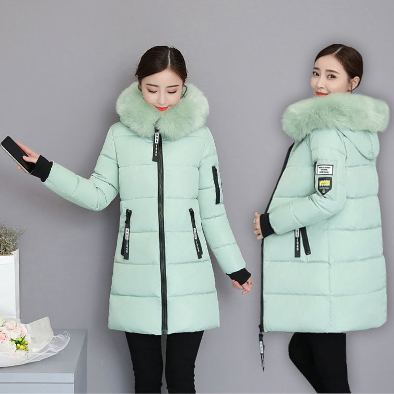 Poppy Edwards | Mint Green Faux Fur Hood Puffer Coat
