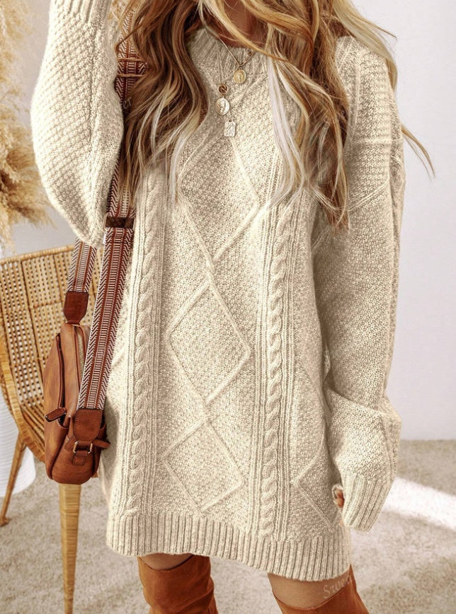 Olivia Walker | Cable Knit Sweater Dress