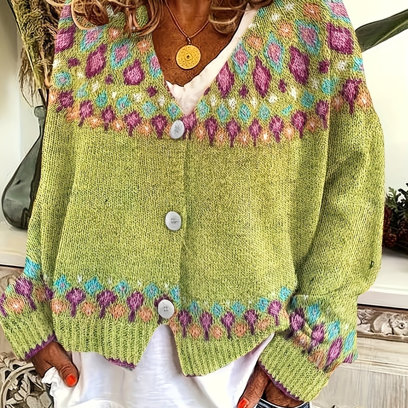 Judith Sutcliffe | Nordic Patterned Knit Cardigan