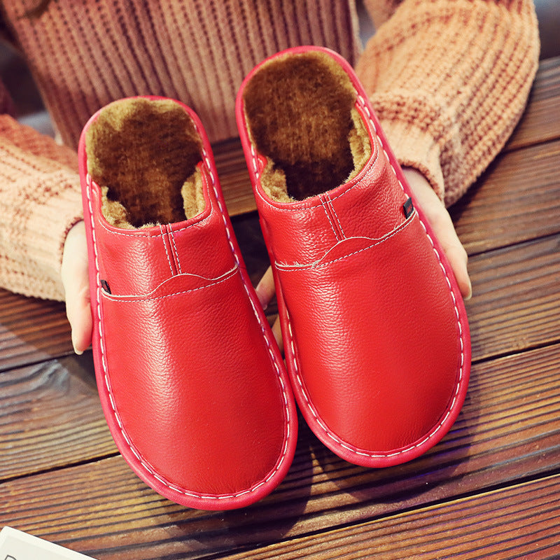 Lydia Baker | Chaussons en cuir doublés de fourrure avec semelle imperméable