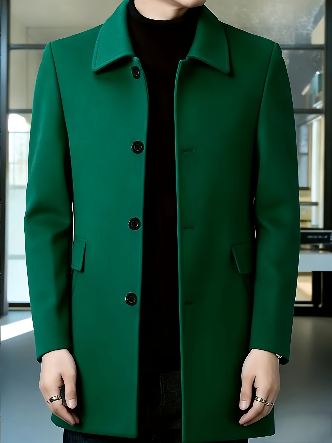 Millicent Shaw | Manteau en mélange de laine à boutonnage simple gris