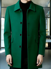 Millicent Shaw | Manteau en mélange de laine à boutonnage simple gris