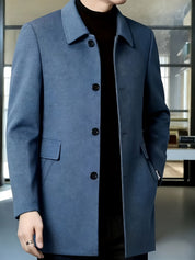 Millicent Shaw | Manteau en mélange de laine à boutonnage simple gris