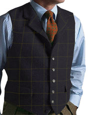 Arabella Lawson | Gilet en tweed à chevrons vert pour femme