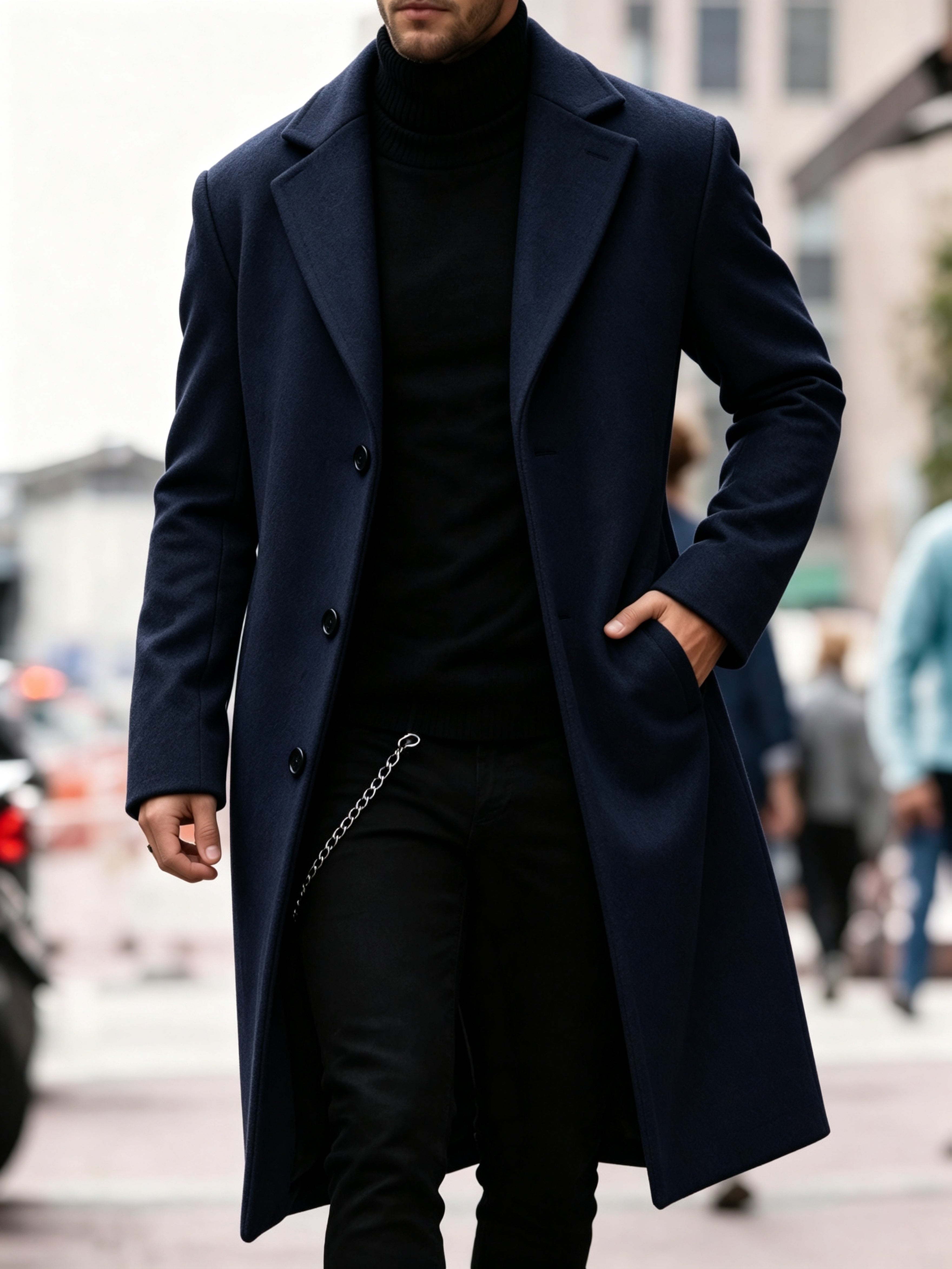 Matilda Harrison | Navy Tailored Longline Overcoat