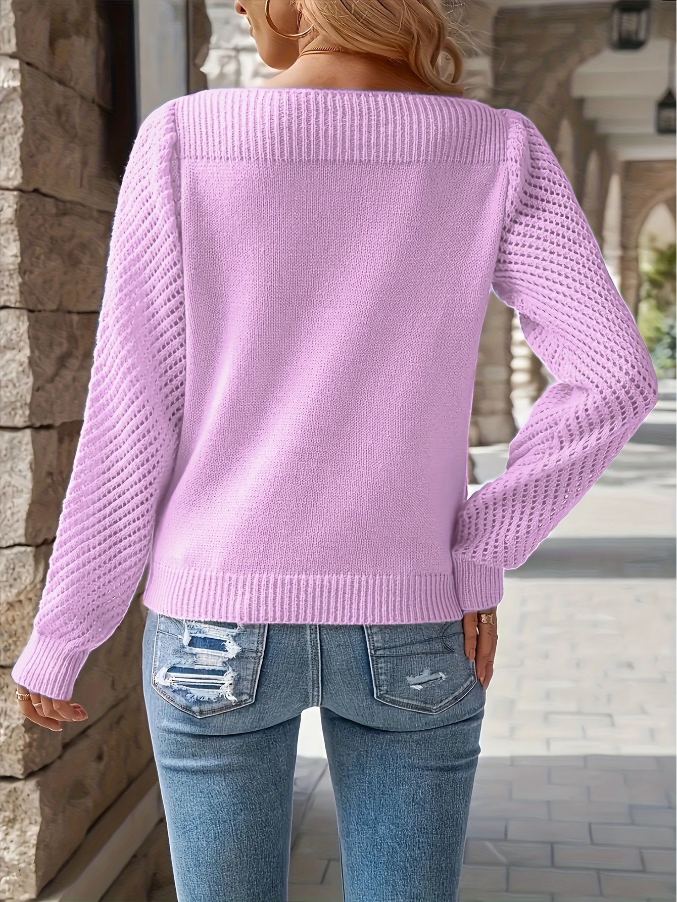 Theodora Barlow | Openwork Sleeve Knit Sweater
