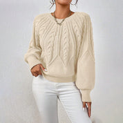 Clara Bennett | Cable Knit Crew Neck Sweater