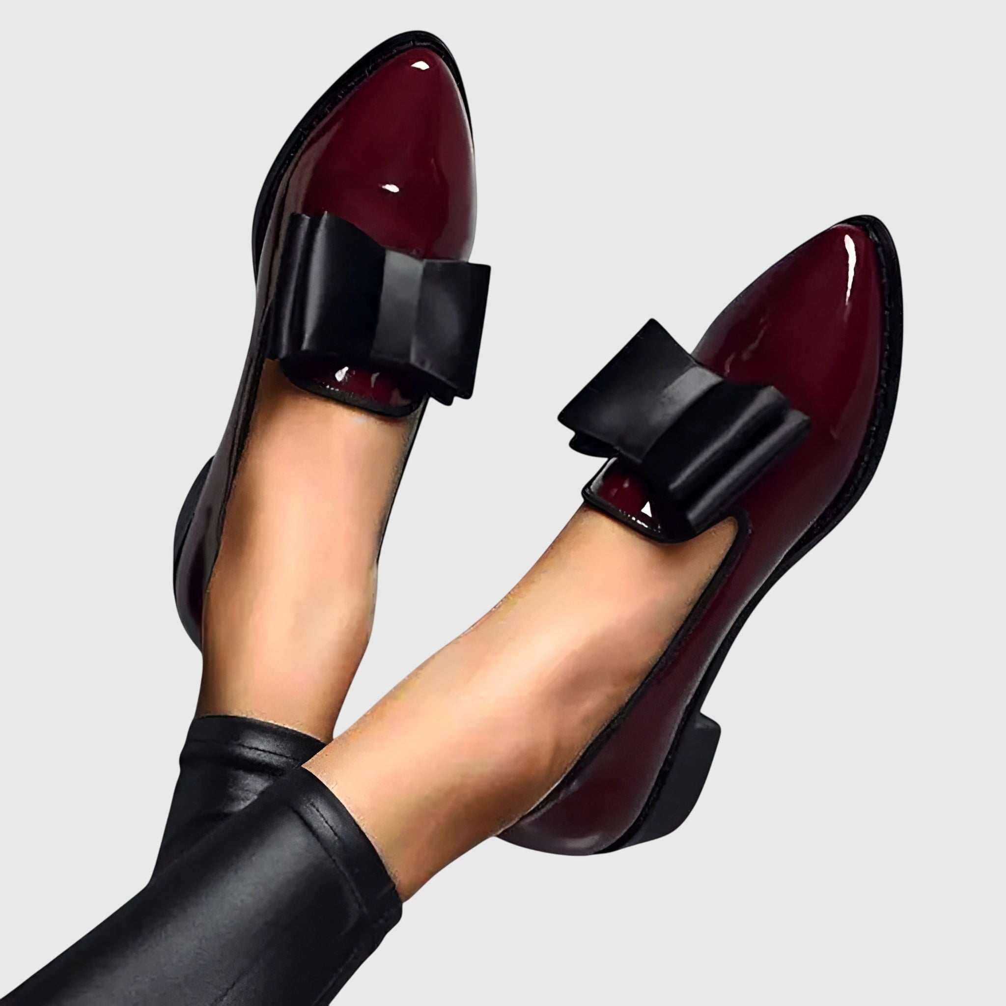 Marianne Foxton | Patent Vegan Leather Bow Loafers