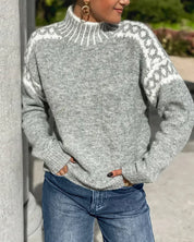 Aoife Evans | Cozy Patterned Turtleneck Sweater