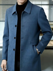 Millicent Shaw | Manteau en mélange de laine à boutonnage simple gris