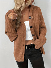 Morag Buchanan | Hooded Ribbed Knit Cardigan