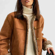 Rowena Thackeray | Veste en daim doublée de peau lainée