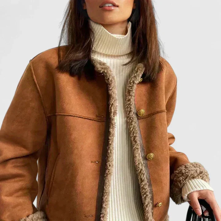 Rowena Thackeray | Veste en daim doublée de peau lainée