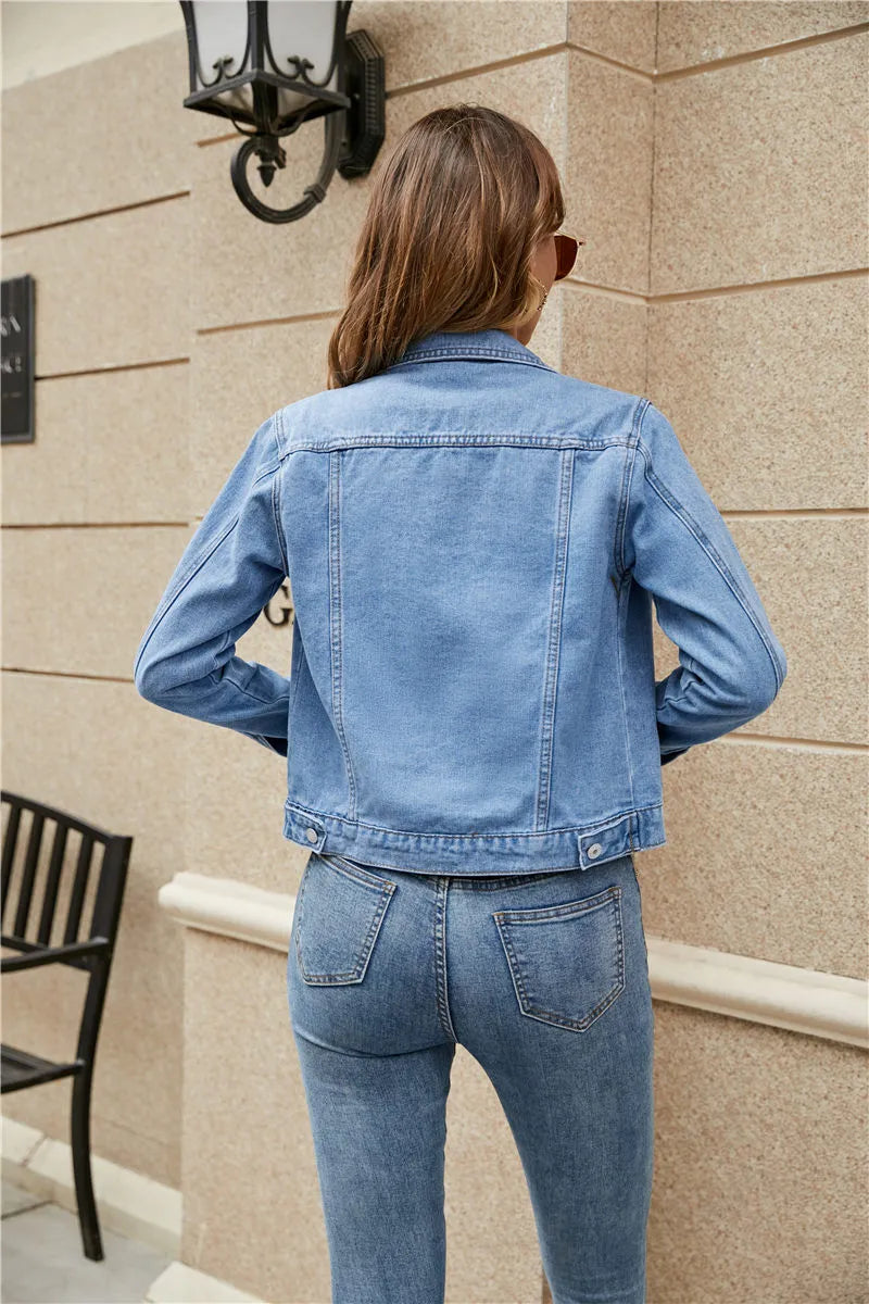 Mirielle Ashcroft | Women's Light-Wash Cropped Denim Jacket