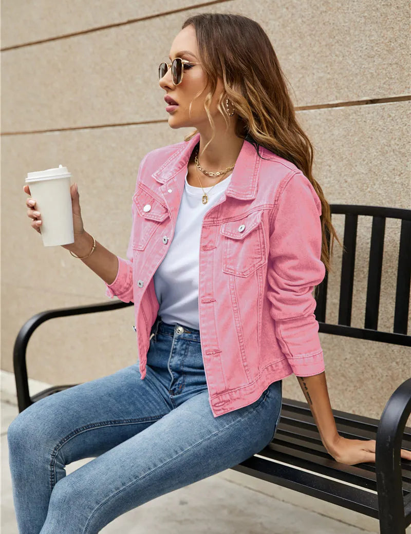 Mirielle Ashcroft | Women's Light-Wash Cropped Denim Jacket
