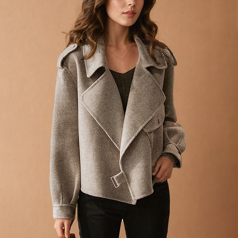 Cecily Marlowe | Veste de motard courte à col large