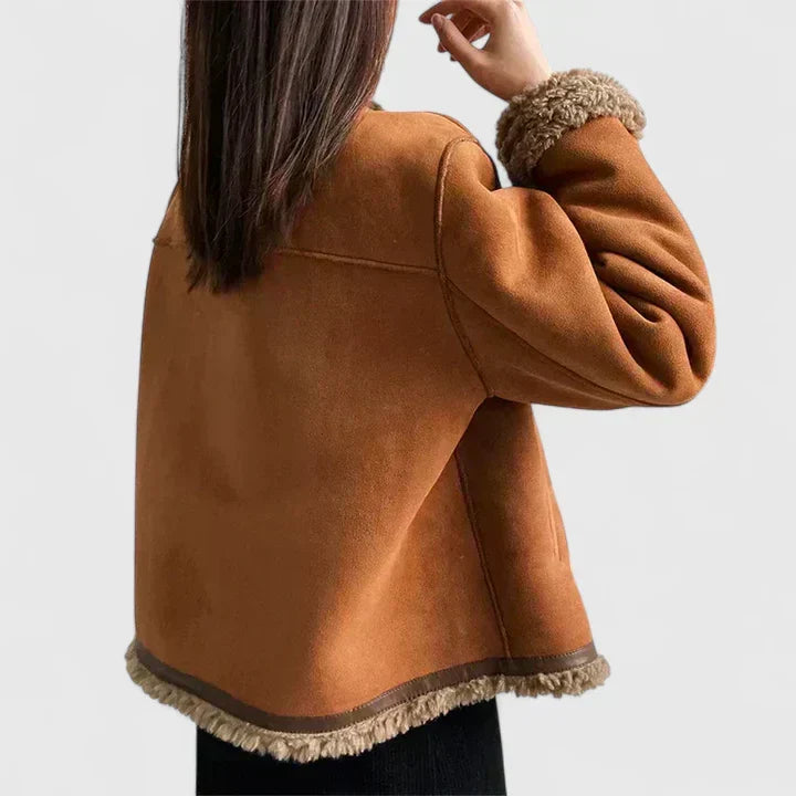 Rowena Thackeray | Veste en daim doublée de peau lainée