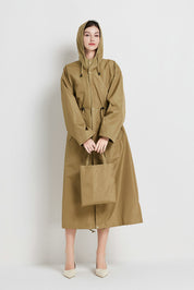 Daisy Williams | Imperméable long à capuche jaune soleil