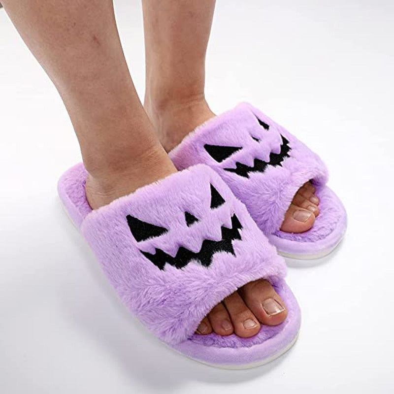 Spooky Stomp | Pumpkin Halloween Slippers For Women