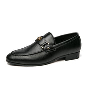 Desmond Baker | Metal-Buckle Leather Loafers For Men
