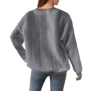 Beatrice Turner | White Cable Knit Crew-Neck Sweater