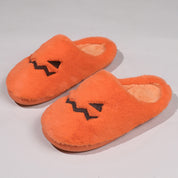 Citrouille grimaçante | Pantoufles d’Halloween citrouille pour femme