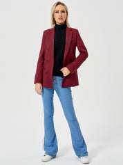 Charlotte Bennett | Houndstooth Work Jacket With Double-Breasted Lapel