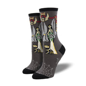 Cackling Crow | Pumpkin Halloween Socks For Women