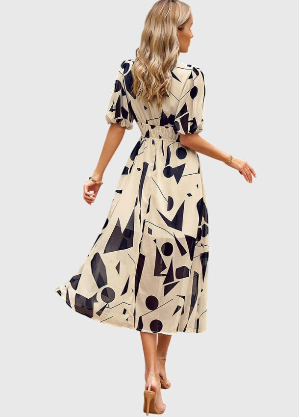 Camilla Rowntree | Robe midi fleurie à manches bouffantes
