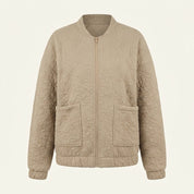 Diana Wood | Quilted Textured Zip-Up Bomber Jacket