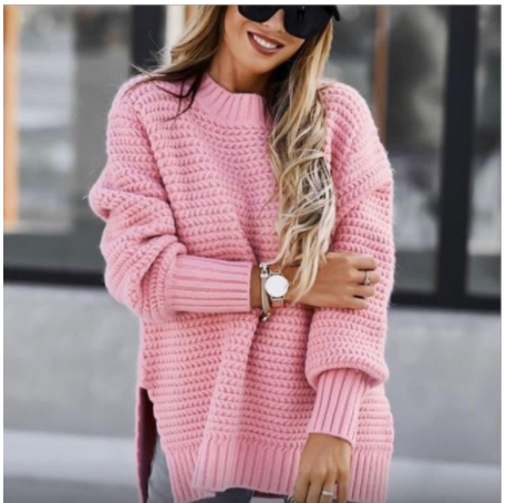 Catriona Mackenzie | Ribbed Knit Side-Slit Sweater
