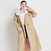 Daisy Williams | Imperméable long à capuche jaune soleil