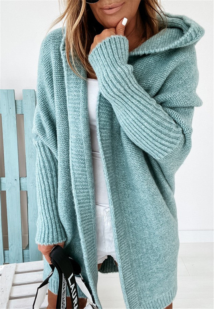 Isla Turner | Oversized Hooded Knit Cardigan