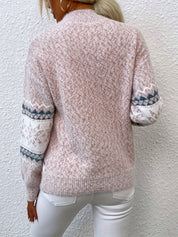 Bridget Faulkner | Cozy Snowflake Mock-Neck Sweater