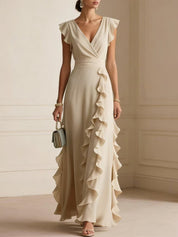 Emilia Whitmore | Robe longue élégante à volants pour femme