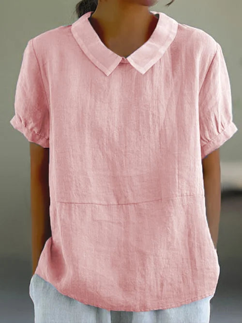 Charlotte Monroe | Casual Linen Collar Blouse For Women