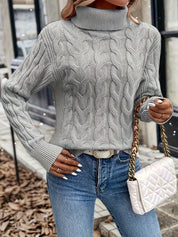 Freya Clarke | Cozy Cable-Knit Turtleneck Sweater